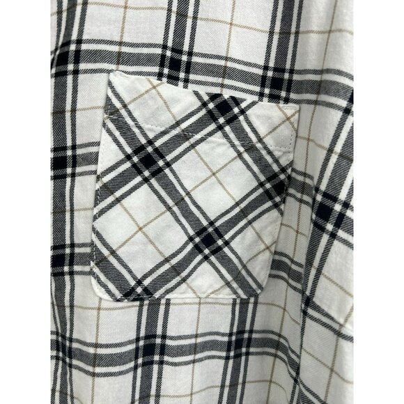 J Jill Blouse Top Size Large Plaid Flannel Button Down Oversized Long Sleeve - Picture 5 of 9